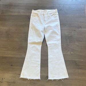 Mother The Weekender Fray white jeans